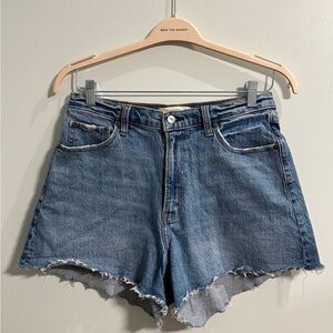 Abercrombie & Fitch Curve Love High Rise 90 Cutoff Short | Med Wash | Size 31/12